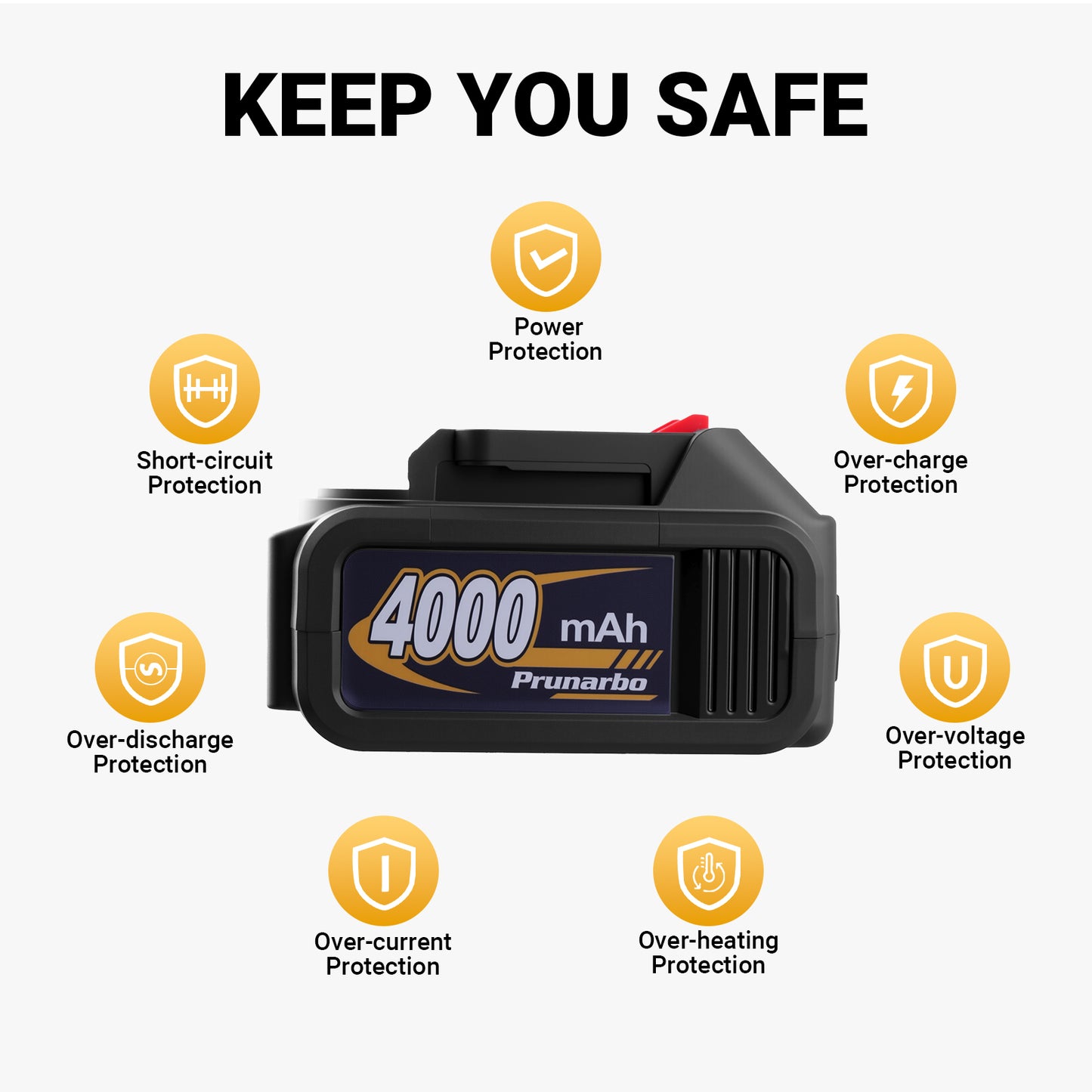 4.0 Ah 21V MAX 10C Lithium-ion Battery Replacement for Cordless Tools, Adapted to Prunarbo PR-E50 E40 E30 E8 Electric Pruning Shears Chainsaws Compatible with Makita 18V Batteries