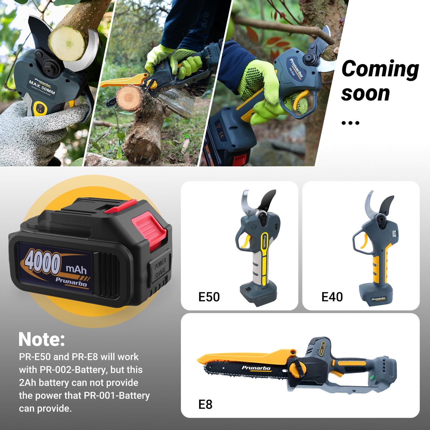 4.0 Ah 21V MAX 10C Lithium-ion Battery Replacement for Cordless Tools, Adapted to Prunarbo PR-E50 E40 E30 E8 Electric Pruning Shears Chainsaws Compatible with Makita 18V Batteries