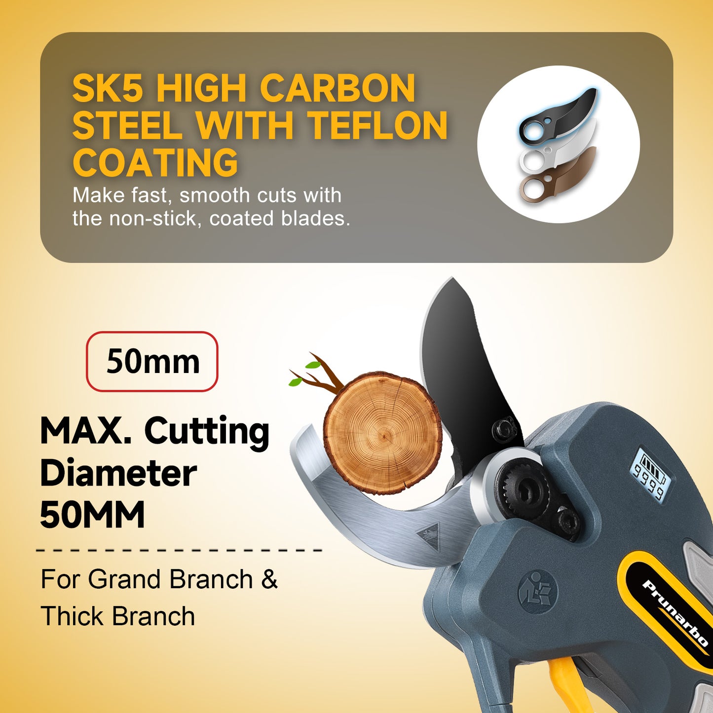 2-in-1  50MM Electric Pruning Shear with Extension Pole 8.2-ft (PR-E50-Set)