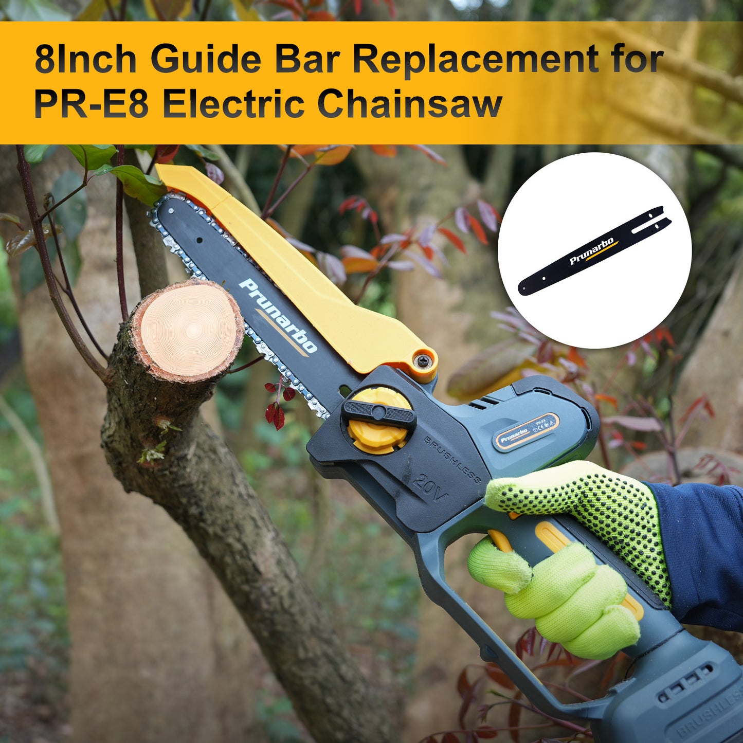 Chain Saw Bar Guide Replacement for Prunarbo PR-E8 8Inch Electric Chainsaw